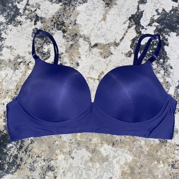 Strm Line Intimates Lot Of 2 Wireless Bras Size 34B White & Blue Silky - Picture 8 of 12